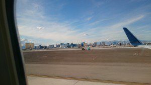 Blick aus dem Flugzeug auf Las Vegas