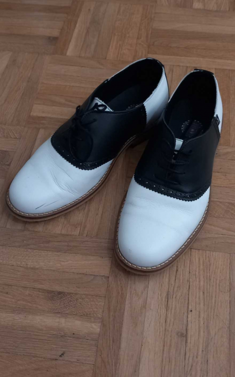 Last Chance - Steelground Saddle Shoes, black and white