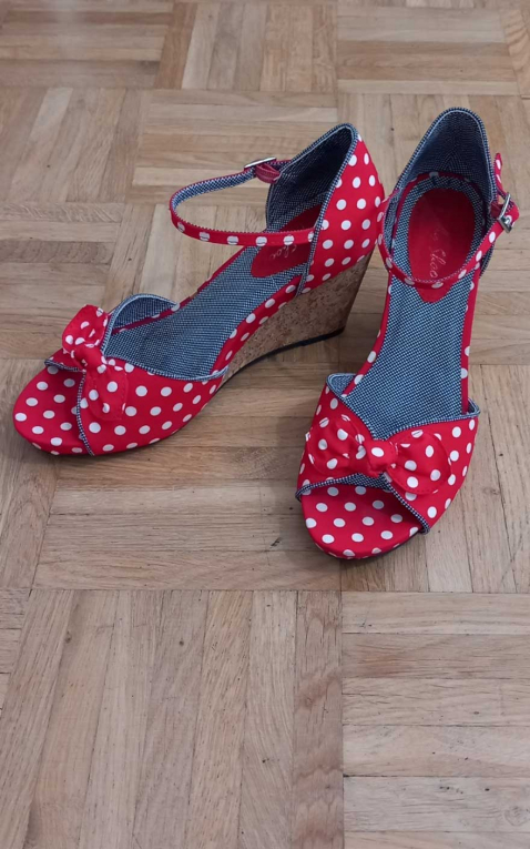 Ruby Shoo PinUp Wedges Sweet Polkadots