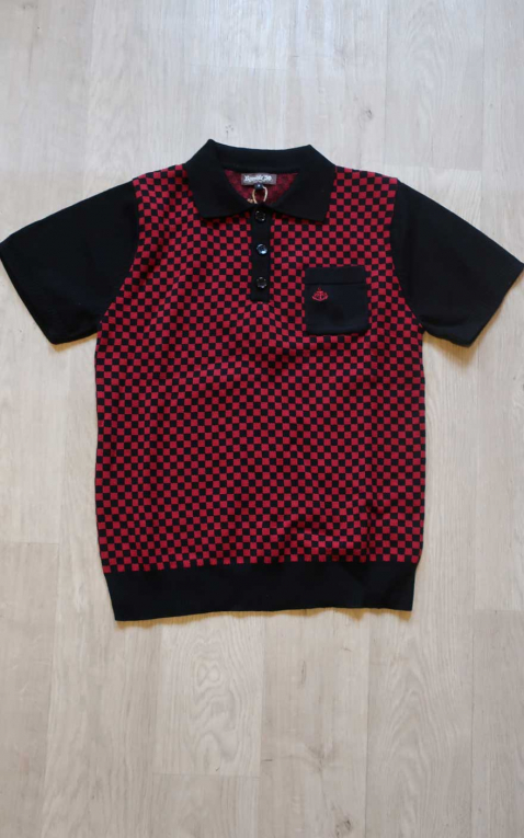 Rumble59 Poloshirt Checkered Flags, red