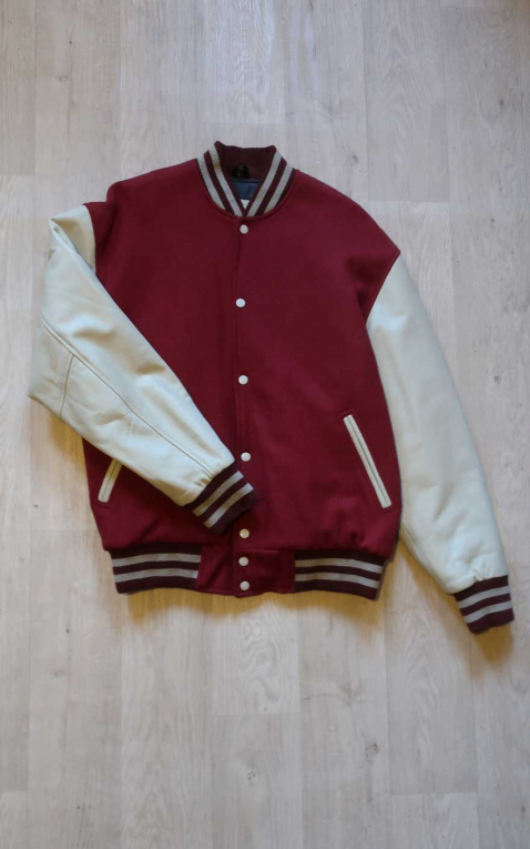 Red Hot and Blue Baseball Jacket - bordeaux/cream