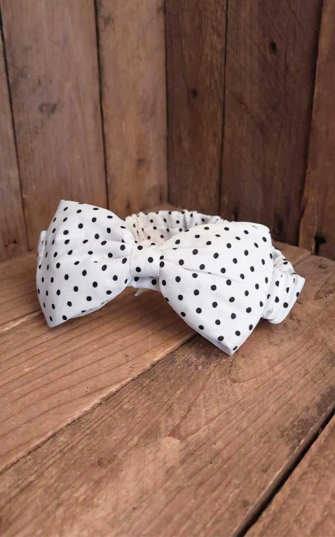 Banned Hairband | Scrunchies Dionne Polkadot, white black