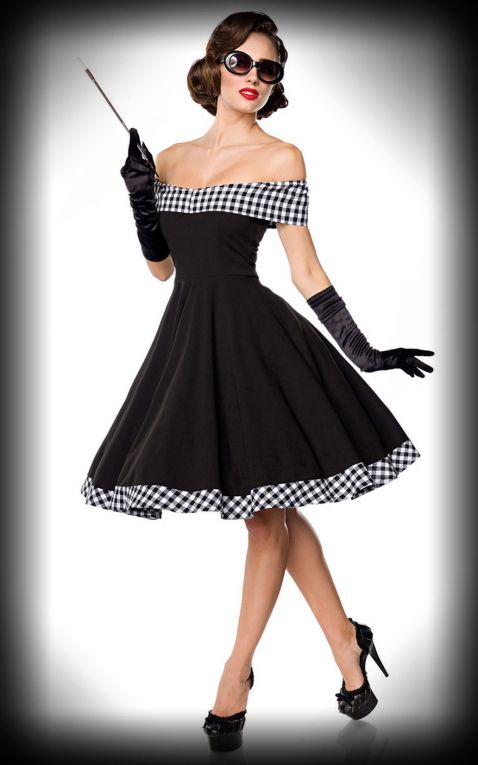 black and white swing dress
