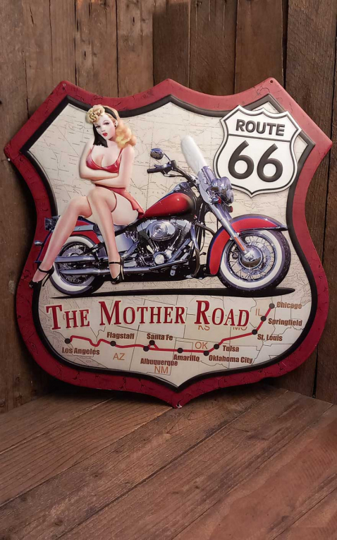 Tin plate sign The Mother Road