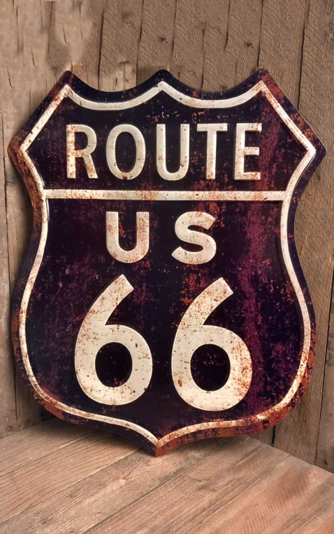 Plaque en mtal 40 x 50 Route66