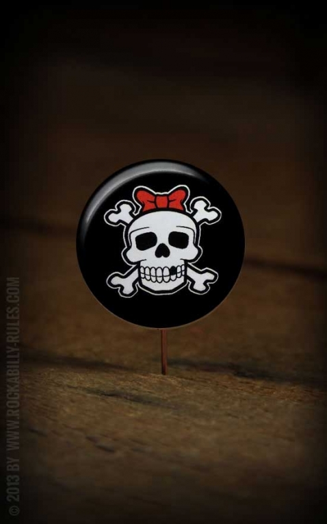 Button Girly Skull 263