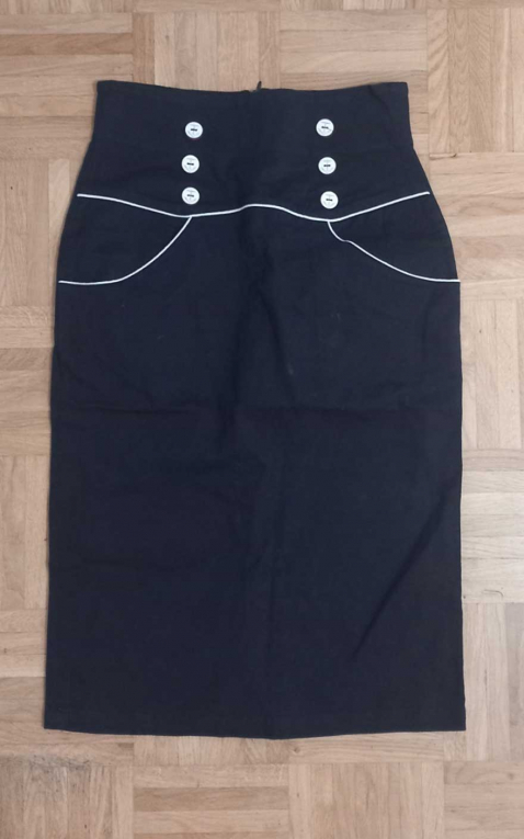 Last Chance - Rumble59 Ladies - High Waisted Pencil Skirt - Ahoi Sailor!