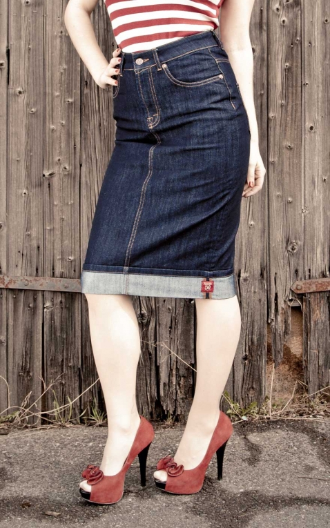 Denim Pencil Skirt | 50s Rockabella Style