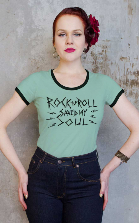 Rumble59 - Ringer Shirt - RocknRoll saved my soul