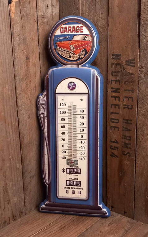 Thermometer Tin plate sign Garage