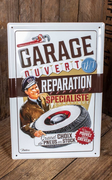 Plaque en Métal Garage Reparation